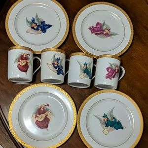NIKKO Angel Mugs & Dessert Plates